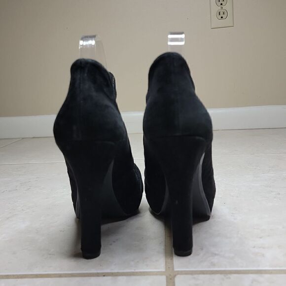 Rosegold Ankle Platform Black Suede Bootie Size 8 / 39 - Picture 13 of 15
